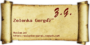 Zelenka Gergő névjegykártya
